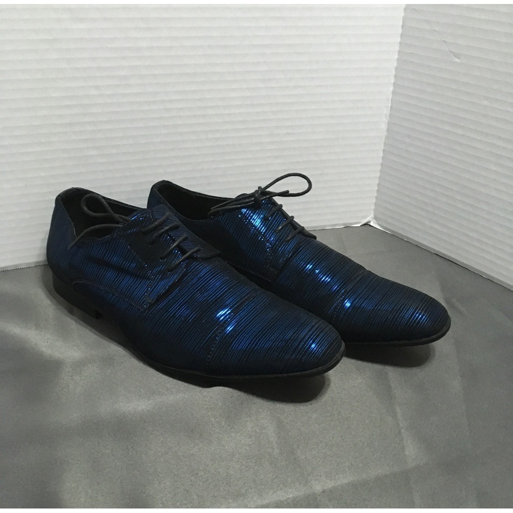 Amali Men’s‎ Shoes Royal Blue Pin Stripe Look With Black Laces Size 10.5 Dance